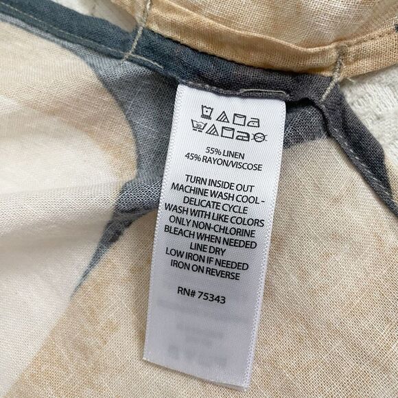 Rachel Zoe Women‎ OS Kimono Boho Abstract Beach Cover Up Tropical Linen Artsy - Picture 9 of 9